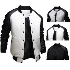 Kekuatan Luar Biasa Produk Panas Letterman College Universitas Baru Modis Pria Jaket Mantel Gaya Amerika Varsity Bisbol-Putih- int: XXL-Internasional