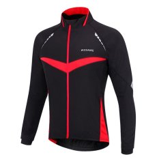 WOSAWE Unisex Windproof Bersepeda Outdoor Sport Menjalankan Jaket Sepeda Sepeda Bersepeda Jersey (Hitam dengan Merah)-Intl