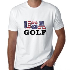 WuXinSu 100% Cotton USA Golf-Olimpiade-RIO-Bendera Putih Pria Lengan Pendek T-shirt-Internasional