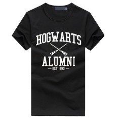 WuXinSu Hogwarts Terinspirasi Siswa Magic Pendek T-Shirt untuk Mens American Apparel Kaos Lucu Hitam-Intl