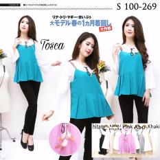 Xavier blouse Erina 269 Tosca Blouse Lengan panjang / lengan ruffle / lengan terompet / Blouse Kotak Polos Cewek / Hem Kemeja Baju Wanita Fashion Bangkok / Blus Korean Style / Blouse Wanita Modern / blus wanita terbaru