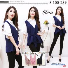 Xavier Blouse Evana 239 salem Blouse Lengan panjang / lengan ruffle 3/4 / lengan terompet / Blouse Kotak Polos Cewek / Hem Kemeja Baju Wanita Fashion Bangkok / Blus Korean Style / Blouse Wanita Modern / blus wanita terbaru