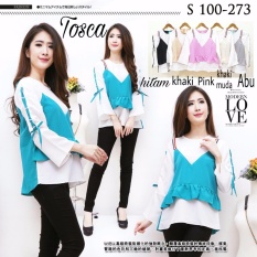Xavier blouse Kenisha 273 Hitam Blouse Lengan panjang / lengan ruffle / lengan terompet / Blouse Kotak Polos Cewek / Hem Kemeja Baju Wanita Fashion Bangkok / Blus Korean Style / Blouse Wanita Modern / blus wanita terbaru