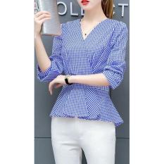 Xavier Blouse Kimono / Kemeja Blouse Lengan 3/4 / Blouse Kotak Polos Cewek / Hem Kemeja Baju Wanita Fashion Bangkok / Blus Korean Style / Blouse Wanita Modern