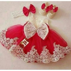 Xavier Baju Setelan Anak Wanita Lucu Princess / Dress Wanita / Usia 2 - 4 Tahun / Baju Setelan Imut NV (incesspr) / Baju dan Rok Polos / Trendy Lucu Bagus Merah Dress princess