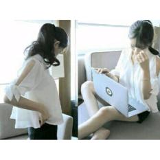 Xavier Laptop Girl Putih RSQ Blouse Lengan panjang / lengan ruffle 3/4 / lengan terompet / Blouse Kotak Polos Cewek / Hem Kemeja Baju Wanita Fashion Bangkok / Blus Korean Style / Blouse Wanita Modern / blus wanita terbaru