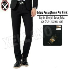 Xellano Celana Formal Pria Slimfit Marco-Panjang- Kerja-Kantor-Bahan-Size 27-36 Hitam