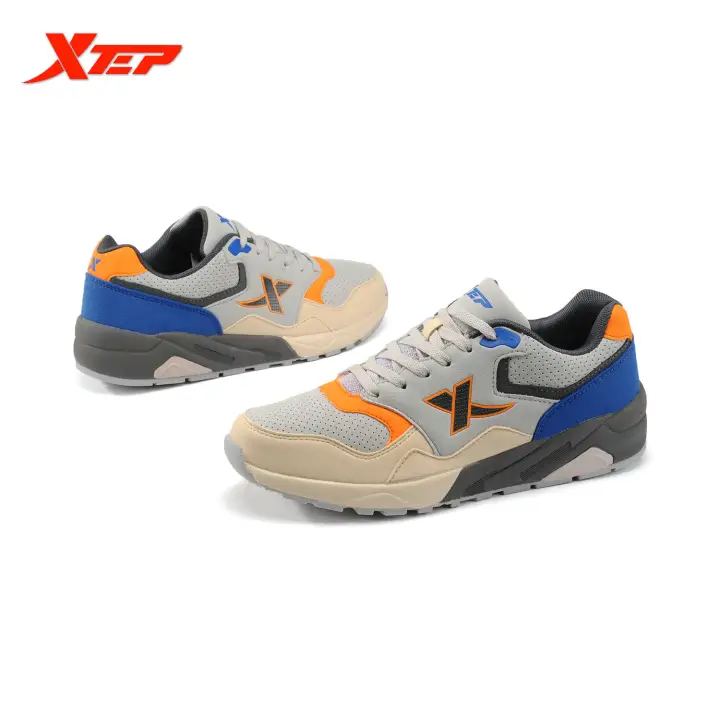 Xtep Asli Pria Retro Sepatu Sneakers Vintage Fashion Olahraga Luar Ruangan Sepatu Pelatih Atletik Pria Sepatu Biru Abu Lazada Indonesia