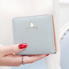 YADAS Baru Dompet Wanita Paragraf Pendek Tipis Versi Korea Cat Cute Little Chick Dompet Delapan Puluh Persen Off Dompet (biru) -Intl