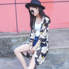 Baju Pelindung Terik Matahari Wanita Lengan 3/4 Model Setengah Panjang Aneka Warna Sifon (Segar Lily (ledakan model))