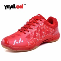 YEALON Badminton Shoes For Men Man Shoes Badminton Women Training Hard-Wearing Anti-Slippery Light Sneakers Sport Cushion 36-45 Red - intl