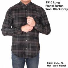 yersi store baju kemeja pria lengan panjang flanel kotak