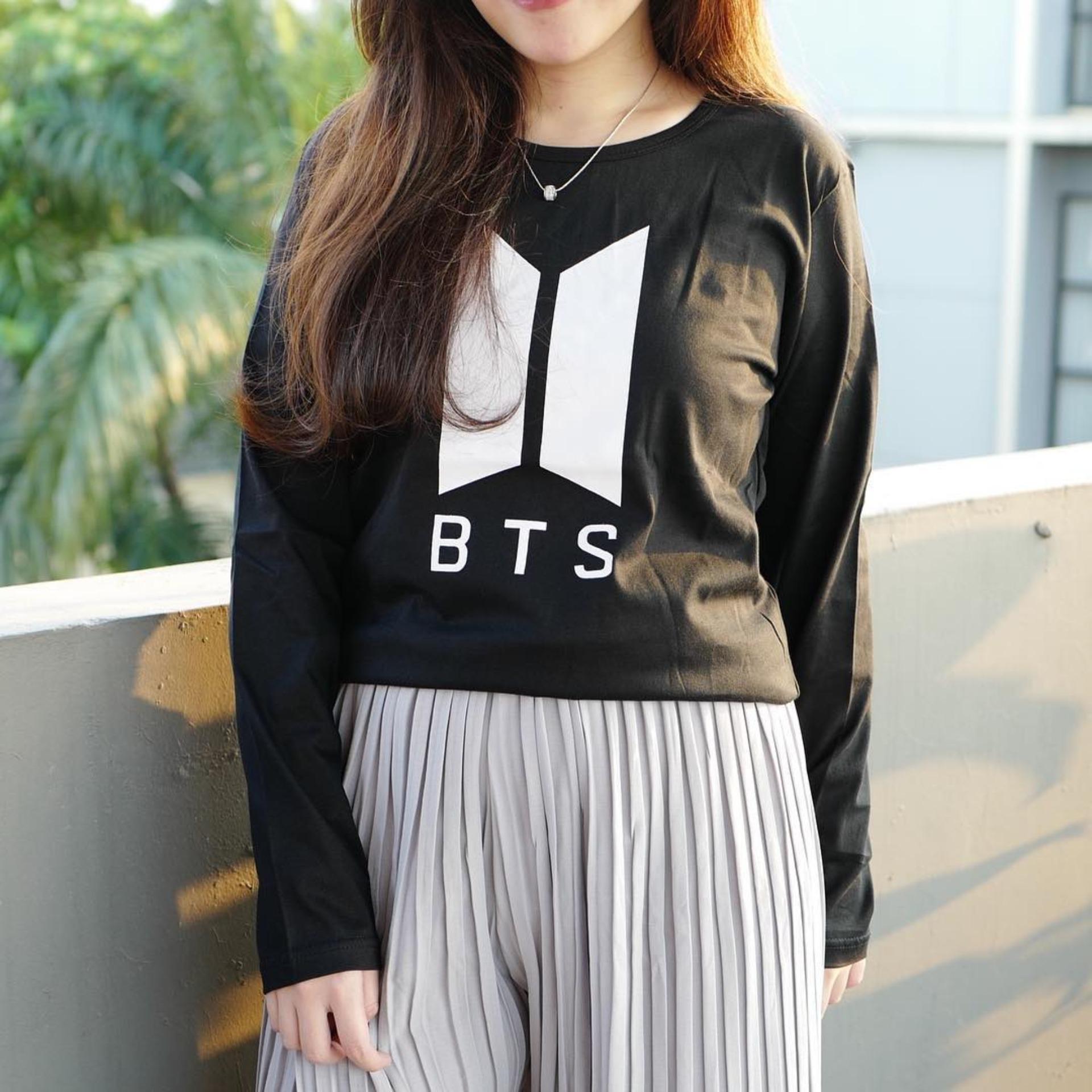 YGTSHIRT - Tshirt BTS ARMY Lengan Panjang Longsleeve Cewek / Kaos Wanita / Tshirt Cewe Cotton Combed Kaos Cewek  