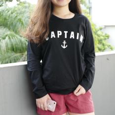 YGTSHIRT - Tshirt CAPTAIN Lengan Panjang Longsleeve Cewek / Kaos Wanita / Tshirt Cewe Cotton Combed Kaos Cewek