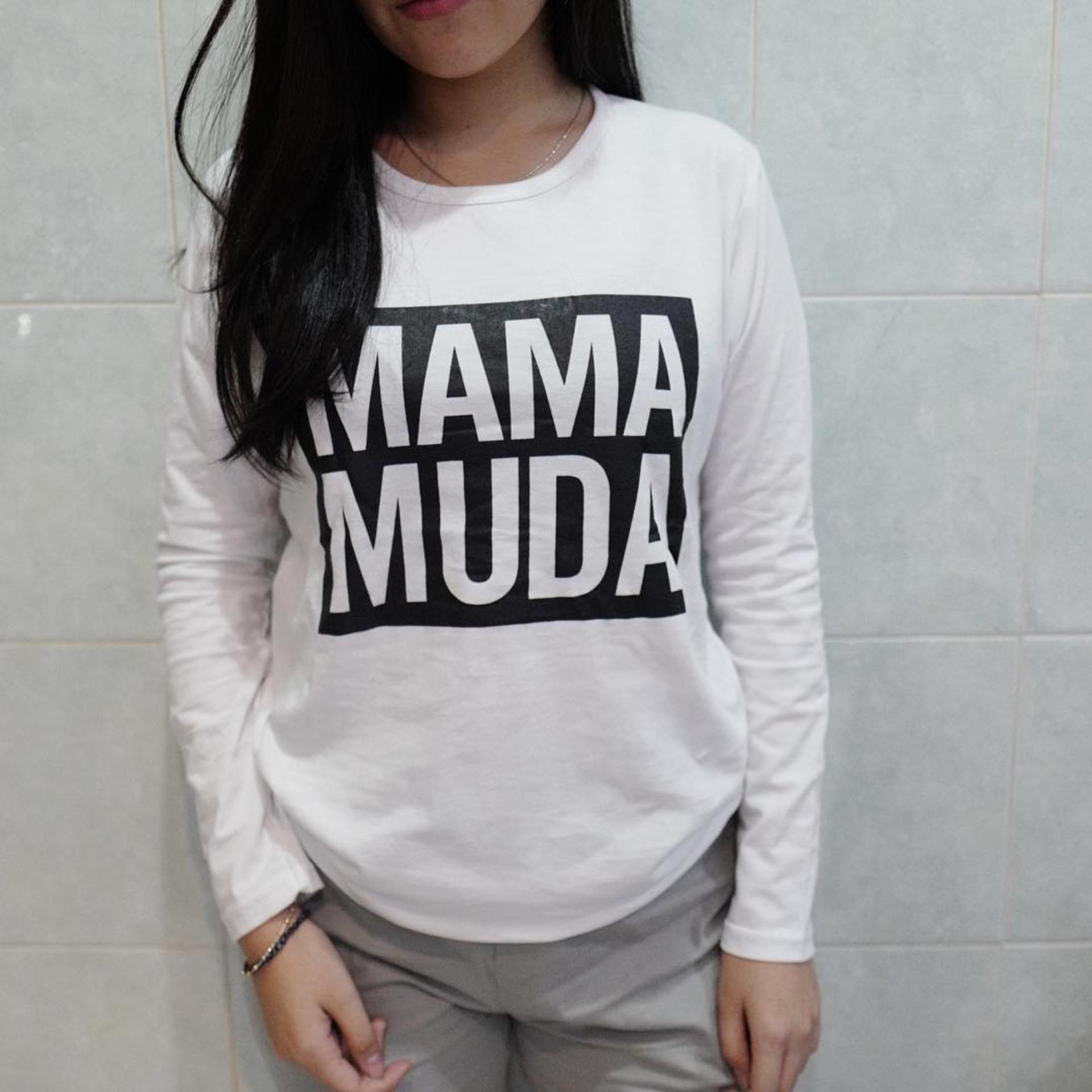 YGTSHIRT - Tshirt MAMA MUDA Lengan Panjang Longsleeve Cewek / Kaos Wanita / Tshirt Cewe Cotton Combed Kaos Cewek  