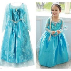 Yika Gadis Elsa Ratu Gaun Putri Kostum Cosplay Pesta Kostum 2-8Y-Intl