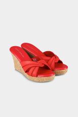 Yongki Komaladi Women Shoes Wedges Wedge Sandals Perempuan Sepatu Wedges Wedge Sandal Red Merah Diskon discount murah bazaar baju celana fashion brand branded