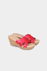 Yongki Komaladi Women Shoes Wedges Wedge Sandals Perempuan Sepatu Wedges Wedge Sandal Red Merah Diskon discount murah bazaar baju celana fashion brand branded
