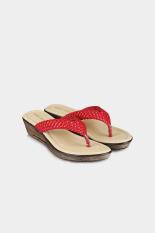 Yongki Komaladi Women Shoes Wedges Wedge Sandals Perempuan Sepatu Wedges Wedge Sandal Red Merah Diskon discount murah bazaar baju celana fashion brand branded