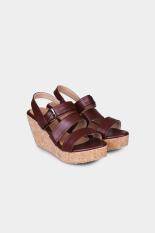 Yongki Komaladi Women Shoes Wedges Wedge Sandals Perempuan Sepatu Wedges Wedge Sandal Chocolate Cokelat Diskon discount murah bazaar baju celana fashion brand branded