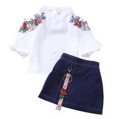 Set Jersey Rayon Gadis Musim Panas Baru (Ini Putih)