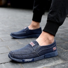 Yozo Pria Sepatu Kasual Tas Wanita Kanvas SLIP ON Denim Nyaman Tren Pria Outdoor Leisure Shoes-Intl