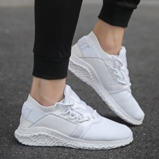 Yozo Pria Sepatu Sepatu Lari Udara Berkualitas Tinggi Mesh Outdoor Olahraga Sepatu LACE UP Tide Sepatu Kets (Putih) -Intl