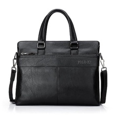 YSLMY Polo Baru XH PU Leather Briefcase Pria Briefcase Pria Bisnis Tas Kualitas Tinggi Tas Messenger Pria 14-inch (Hitam) -Intl