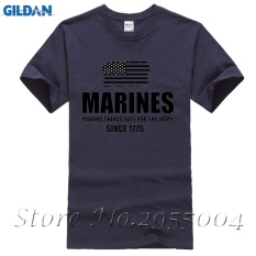 Yuandi DIY Marinir Military Army Men T-Shirt Desain Thanksgiving Day Custom Pendek T-shirt Navy Blue-Intl