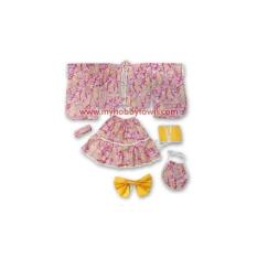 Yukata Anak Perempuan : Pink Yellow Flower