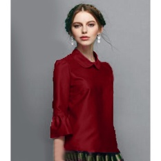 Yuki Fashion Blouse Rosela - Maroon - Best Seller