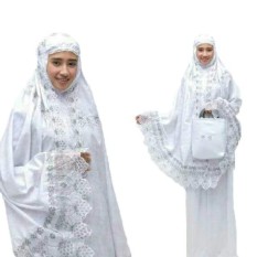Yuki Fashion Mukena Dewasa Kartika Katun Foil - Putih 2 - Best Seller