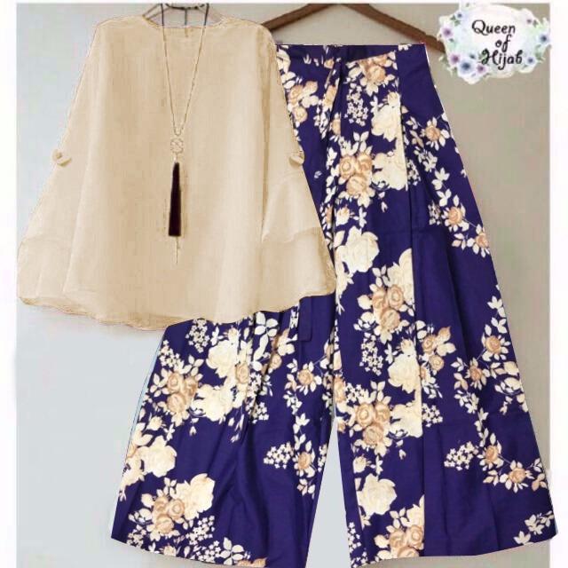 yuna-stelan kulot set kulot hijab setelan baju wanita muslimah trendy kirana