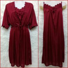 Yunyny Kimono Baju Tidur Sleepwear - Maroon