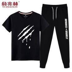 Yuzhaolin Korea Modis Gaya Siswa Musim Panas Baru Jas Laki-laki (Hitam T (Hujan) + Warna Hitam (Putih Yang Dikonsumsi))