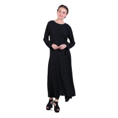 Zada Gamis Tie Maxi Dress - Hitam