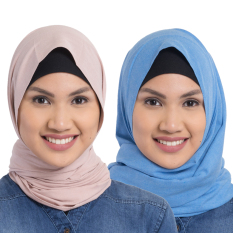 Zada Pashmina Cassanova - Biru-Cream - 2 pcs
