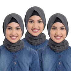 Zada Pashmina Cassanova - Hitam - 3 pcs