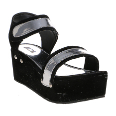 Zada Peeptoe Wedges - Silver