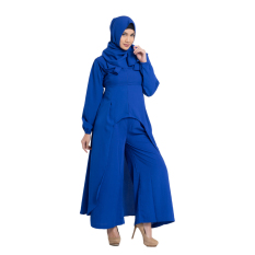 Zada Set Atasan Celana dan Hijab - Biru