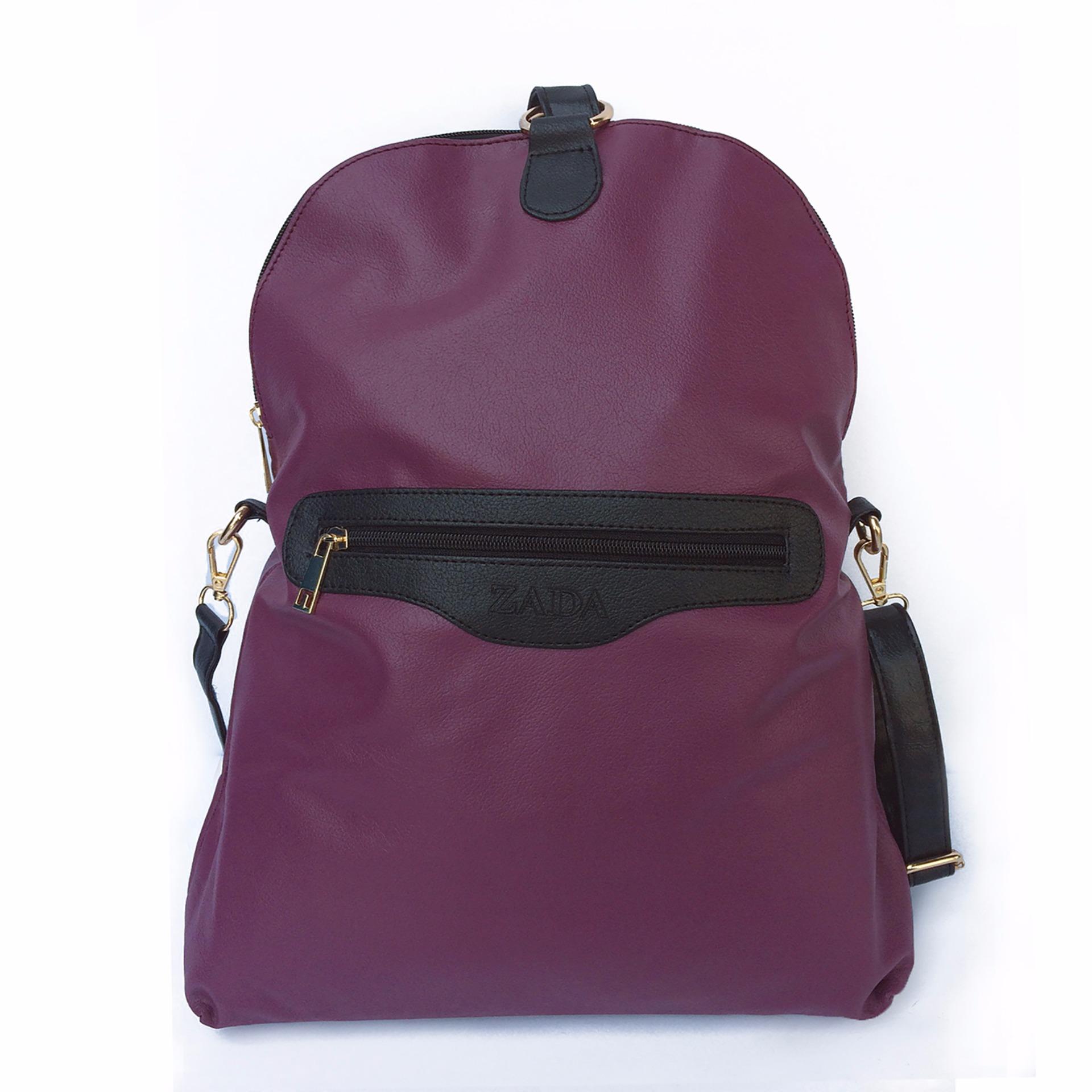 Best Seller Zada Tas Backpack dan Selempang Wanita 2 way / gaya  Isti-Purple/Black