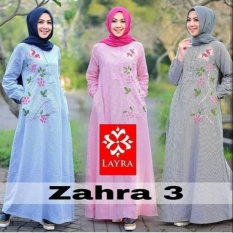 Zaharra Maxi Dress/Gamis Katun Bordir/Maxi Katun Bunga/Baju Muslim/Baju Remaja/Gamis Katun Bordir