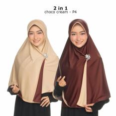 Zannah Hijab Jilbab Bolak Balik Dua Warna 2 in 1 Jumbo Syari Panjang Fashion Muslim Kerudung Instan Terbaru Model Sekarang Untuk Wanita Muslimah Jaman Now