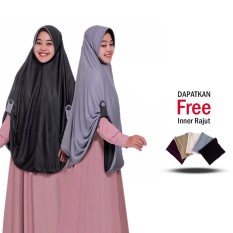 Zannah Hijab Jilbab Instan Bergo Langsung Pakai Kerudung Instant Syari Jumbo Paling Murah Fashion Muslim Khimar Syari Aira Kancing Original Atasan Wanita Muslimah Paling Laris Pet Anti Tembem - Free Inner Rajut