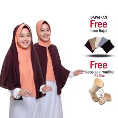 Zannah Hijab Jilbab Instan Bergo Mukena Jannah Wanita Dewasa Jumbo Polos Couple Cantik Khimar Instant Terbaru Model Sekarang Jaman Now Syari Termurah Hijab Topi Pet Anti Tembem Terkini fashion Wnita Hijab Muslim Terbaru - Free Inner & Kaos Kaki