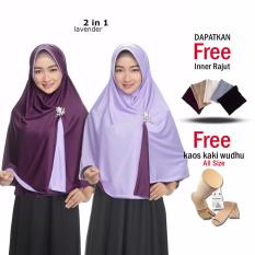 Zannah HIjab Kerudung Instan Bolak Balik Termurah Harga Grosir Jilbab Instan Jumbo Syari Hijab 2 in 1 Ukuran Besar Fashion Muslim Terbaru Muslimah Wanita Model Sekarang Atasan Wanita Dress Elegan Formal Dress Gamis Polos + Free Inner + Kaos Kaki