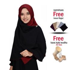 Zannah Hijab New Daily Hijab Murah Jilbab Segi4 Kombinasi Segi Empat Persegi Segiempat Dua Warna Kanan dan Kiri Atasan Dress Gamis Syari Untuk Wanita Muslimah Ibu Pengajian Bahan Wolfis Premium Grade A - Free Inner & Kaos Kaki Wudhu
