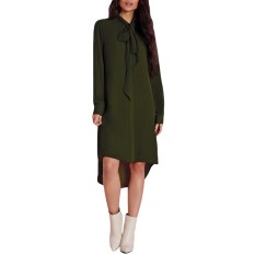 ZANZEA Fashion Blusas 2016 Penjualan Panas Wanita Baju Kemeja Kasual Lengan Panjang Amsymetircal Chiffon Blus Ukuran S-5XL Tops Army Hijau