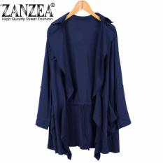 ZANZEA Perlindungan Matahari Pakaian Fashion Wanita Kardigan Kerah Baju Longgar-Intl