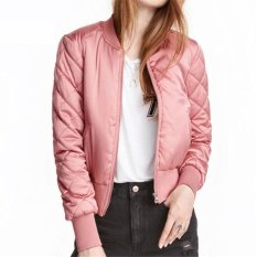 Zanzea Wanita Pembom The Gagak Kelabu Rak Musim Kerah Dingin Lengan Baju 2016 Stan Panjang Bang Bang Pendek Jaket Empuk KeringaT -pengendara Sepeda Bermotor Lebih Tahan Terhadap Dr, Berwarna Merah Muda